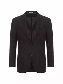 Льняной однобортный пиджак Boglioli, тёмно-синий