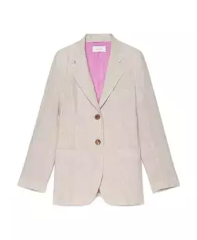 Льняной однобортный пиджак Maliparmi, серый