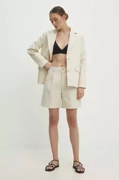 Льняной пиджак Answear Lab, бежевый