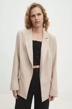 Льняной пиджак Answear Lab, бежевый