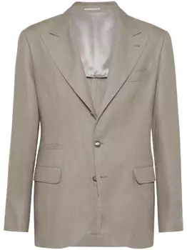 Льняной пиджак Brunello Cucinelli, зеленый