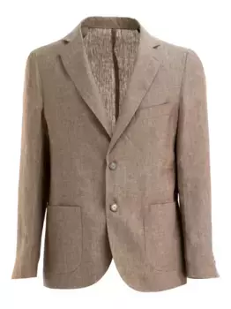 Льняной пиджак Cruna, коричневый
