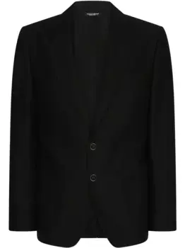 Льняной пиджак Deconstructed DOLCE & GABBANA, черный