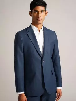 Льняной пиджак Flaaxj Notch с лацканами Ted Baker, темно-синий