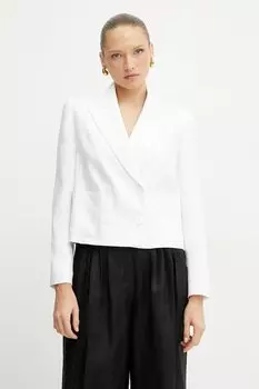 Льняной пиджак Luisa Spagnoli, белый