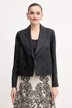 Льняной пиджак Luisa Spagnoli, черный