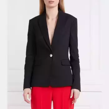 Льняной пиджак обычного кроя Pinko, черный