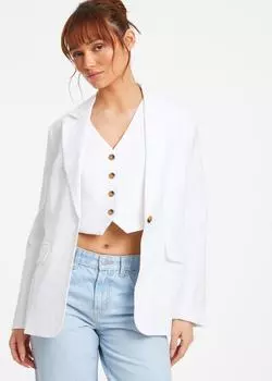 Льняной пиджак Quiz, белый