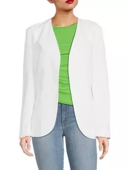 Льняной пиджак с открытым передом Theory, белый