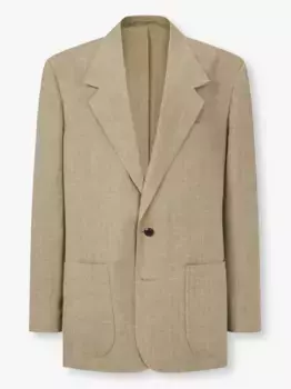 Льняной пиджак с узором в елочку Man On The Boon., нейтральный