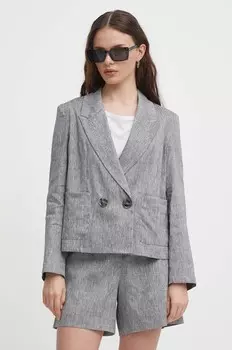 Льняной пиджак Sisley, серый