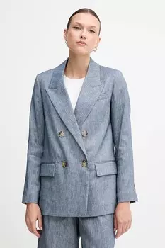 Льняной пиджак Sisley, синий
