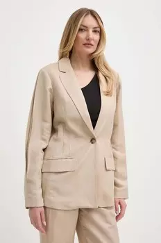 Льняной пиджак Twinset, бежевый