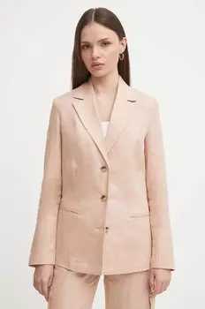 Льняной пиджак United Colors of Benetton, розовый