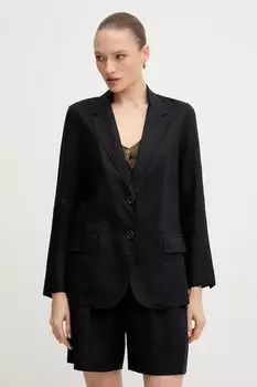 Льняной пиджак United Colors Of Benetton, черный