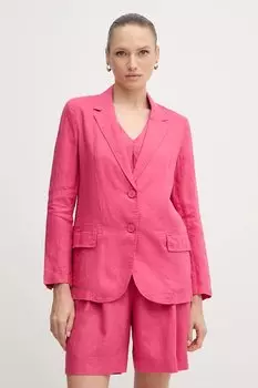 Льняной пиджак United Colors Of Benetton, розовый