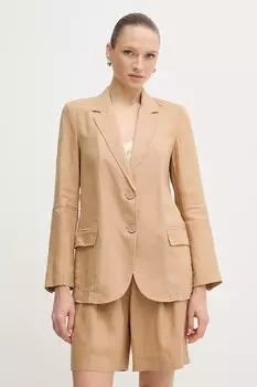 Льняной пиджак United Colors Of Benetton, бежевый