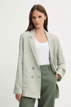 Льняной пиджак United Colors Of Benetton, зеленый