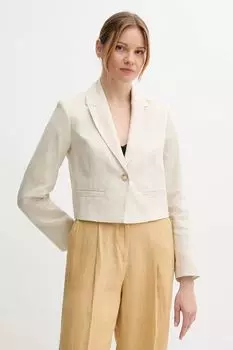 Льняной пиджак United Colors Of Benetton, бежевый
