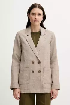 Льняной пиджак United Colors Of Benetton, бежевый