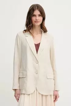 Льняной пиджак United Colors Of Benetton, бежевый
