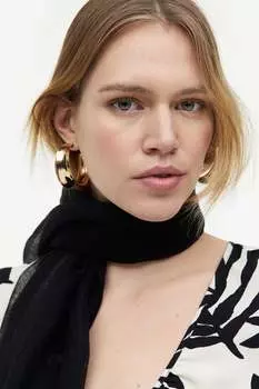 Льняной шарф H&M, черный