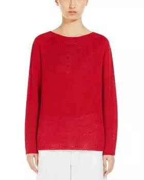 Льняной свитер Giolino с круглым вырезом Max Mara, красный