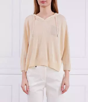 Льняной свитер Regular fit Peserico, желтый