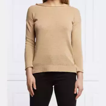 Льняной свитер Vadier классического кроя Marella, бежевый