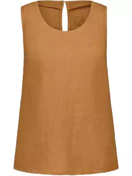 Льняной топ без рукавов 120% Lino, коричневый