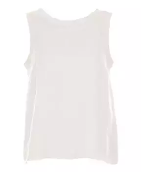 Льняной топ без рукавов с бантом Vicario Cinque, белый
