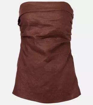 Льняной топ Caen Faithfull, коричневый