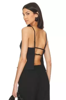 Льняной топ джеймса Free People, черный