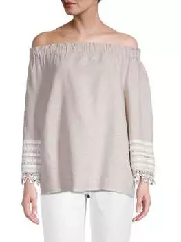 Льняной топ ELLA с открытыми плечами rafaella, natural