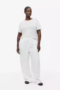 Льняной топ H&M, белый