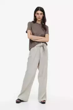 Льняной топ H&M, серый