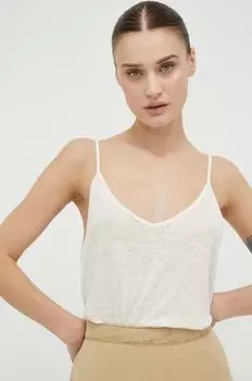 Льняной топ Мустанг Mustang, бежевый