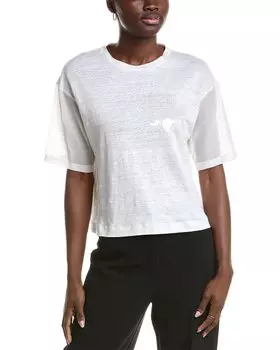 Льняной топ Peserico с шелковой отделкой, белый