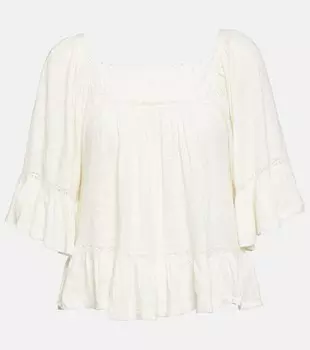 Льняной топ POLO RALPH LAUREN, белый