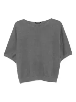 Льняной топ с короткими рукавами Luisa Cerano, серый