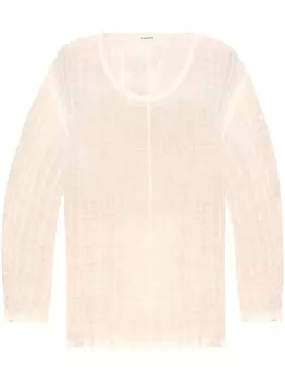 Льняной топ с круглым вырезом By Malene Birger, бежевый