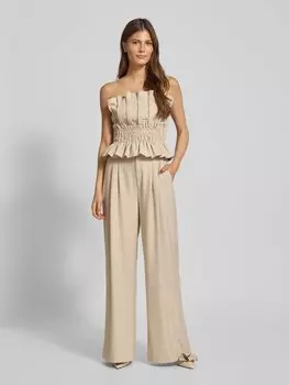 Льняной топ с открытыми плечами Gestuz, бежевый