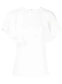 Льняной топ с расклешенными рукавами CHLO, белый