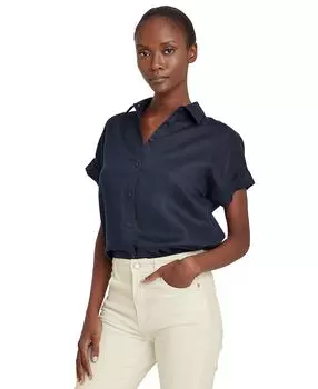 Льняной топ с рукавами «летучая мышь» Petite Lauren Ralph Lauren