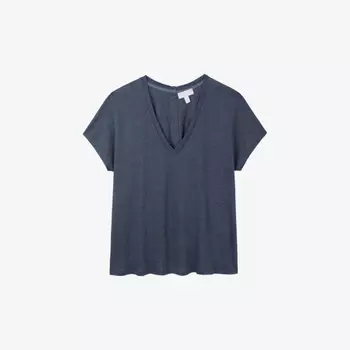 Льняной топ с V-образным вырезом и пуговицами на спине The White Company, черный