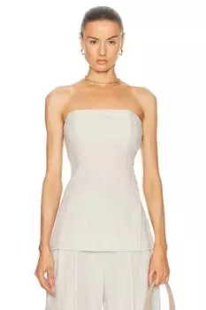 Льняной топ-туника без бретелек GRLFRND, цвет Natural Linen