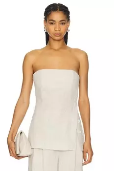 Льняной топ-туника без бретелек Grlfrnd, цвет natural linen