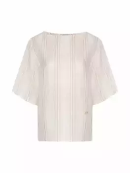 Льняной топ в полоску Loro Piana, бежевый