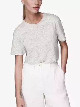 Льняной топ Whistles Ultimate, серый