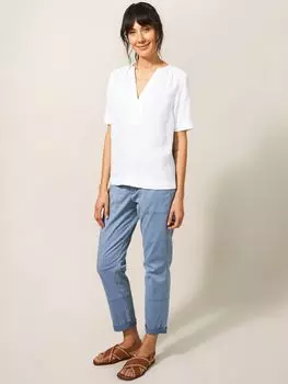 Льняной топ White Stuff June, белый